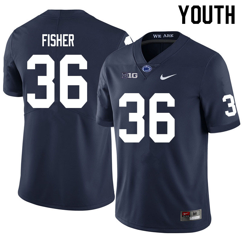 Youth #36 Zuriah Fisher Penn State Nittany Lions College Football Jerseys Sale-Navy